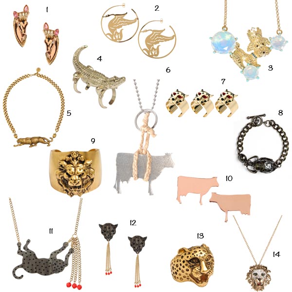 Wanted : Animal Jewelry - Tiger Cuff, Crocodil Ring and Cow Necklace ...