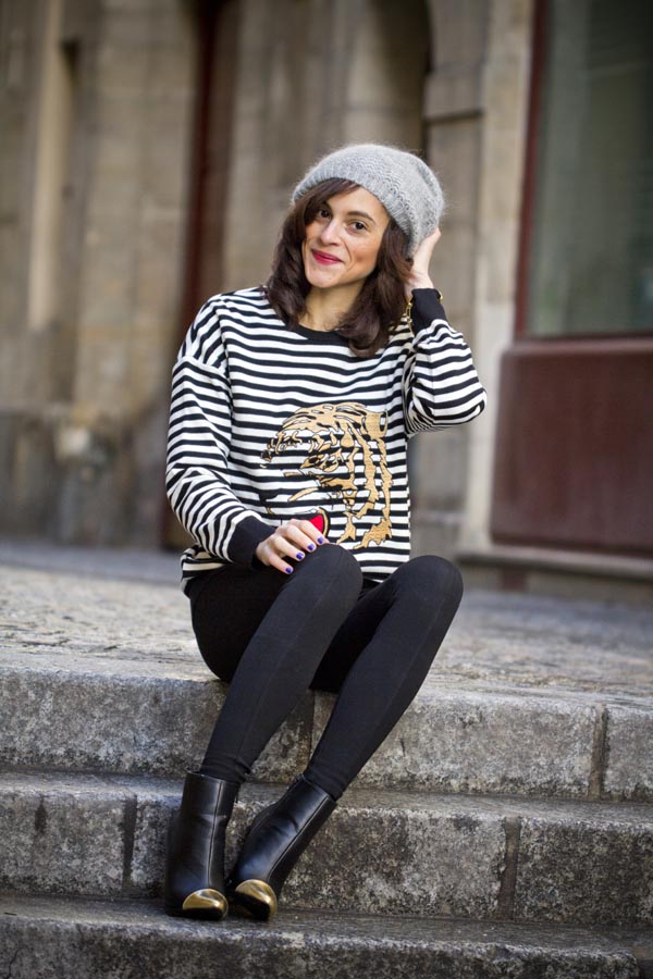 Striped sweater with Tiger + Paris Tips