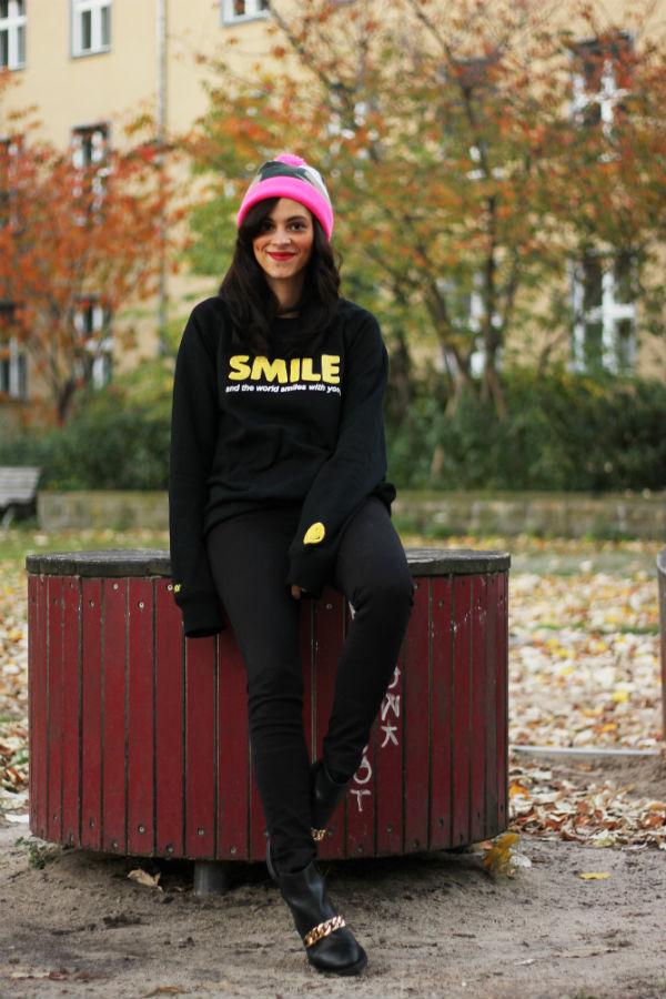 Outfit : Saint Noir Beanie and Smiley X Pony Sweater