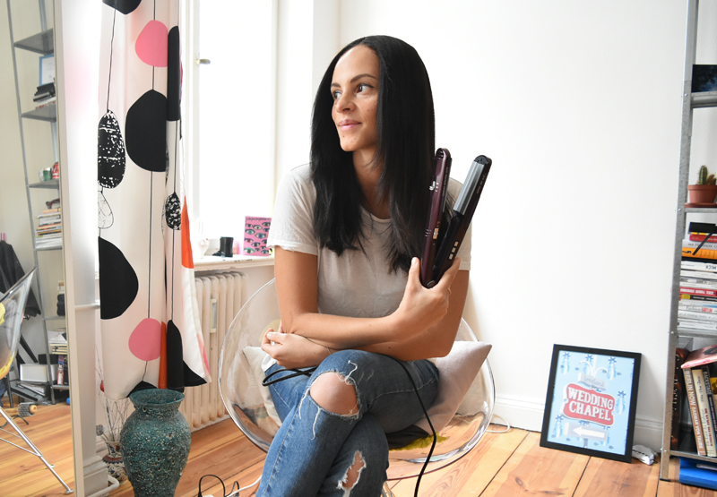 hair straightening with I-PRO 230 Steam 5