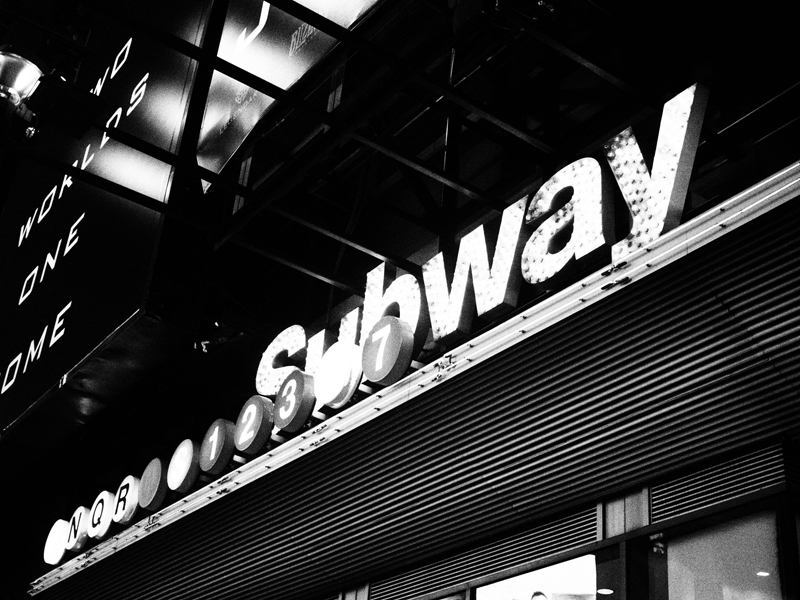 Time square subway black and white Olympus PEN E-PL7 art filter