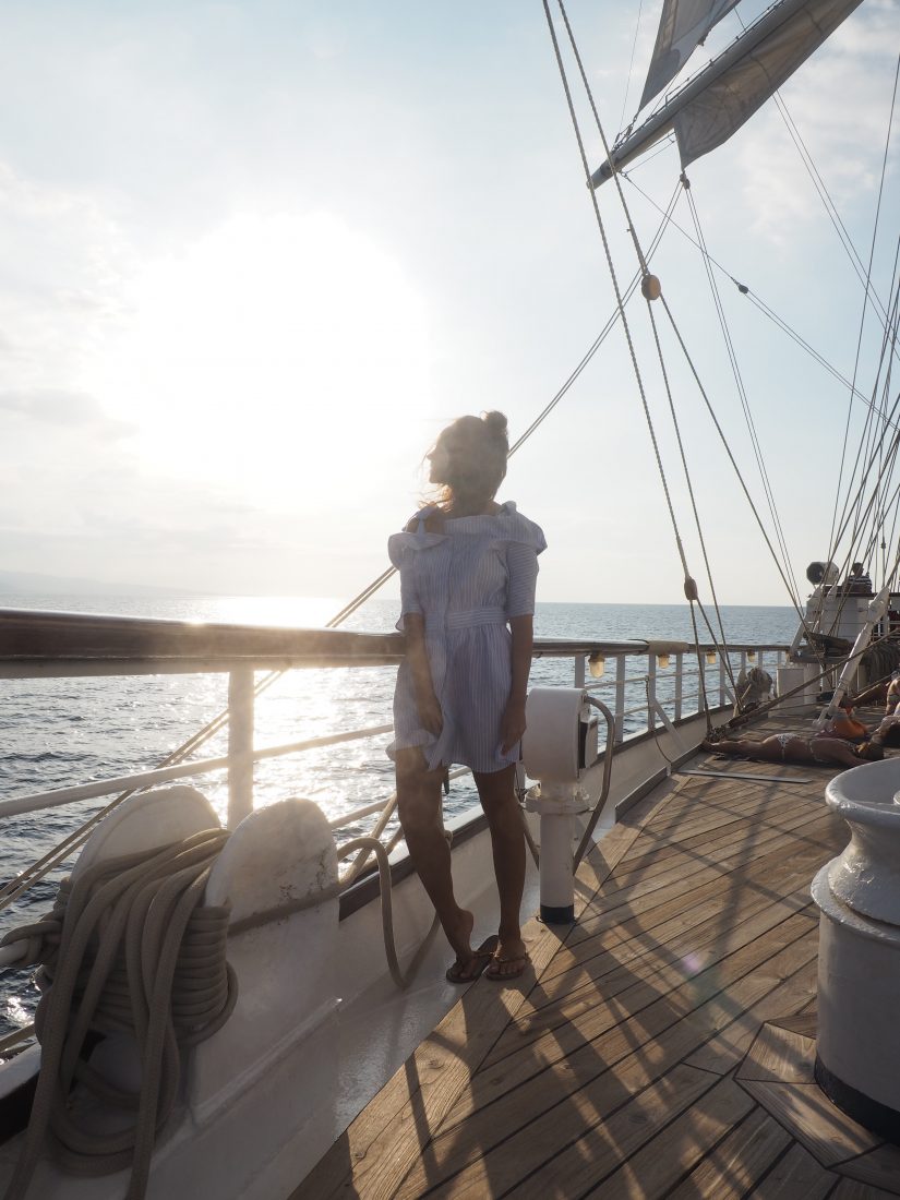 German Travel blogger sailing cruise Star clipper Indonesia