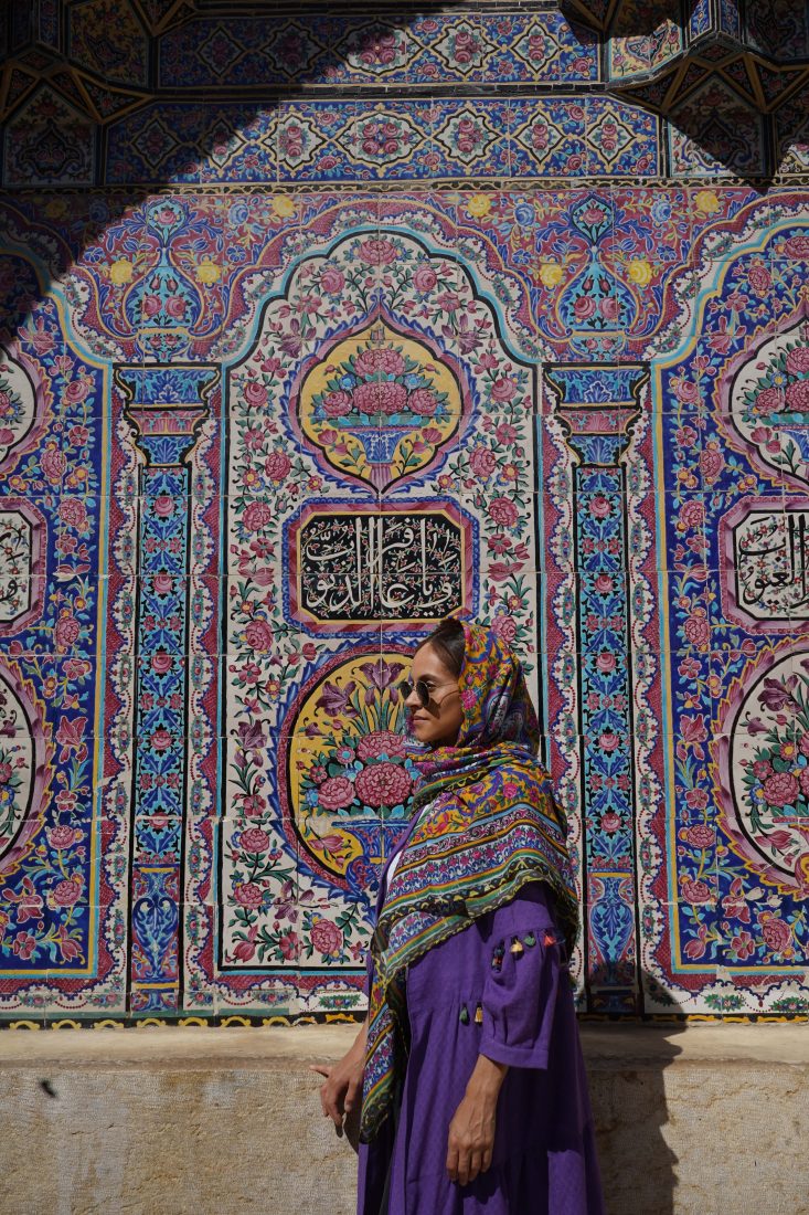 Places to visit in Iran - Iran itinerary with Igopersia Travel blogger pink mosque Shiraz